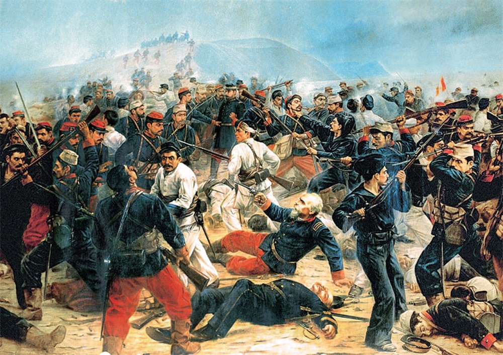 Pintura de la Guerra del Pacífico - Don Caliche, medio de comunicación pampino del norte de Chile